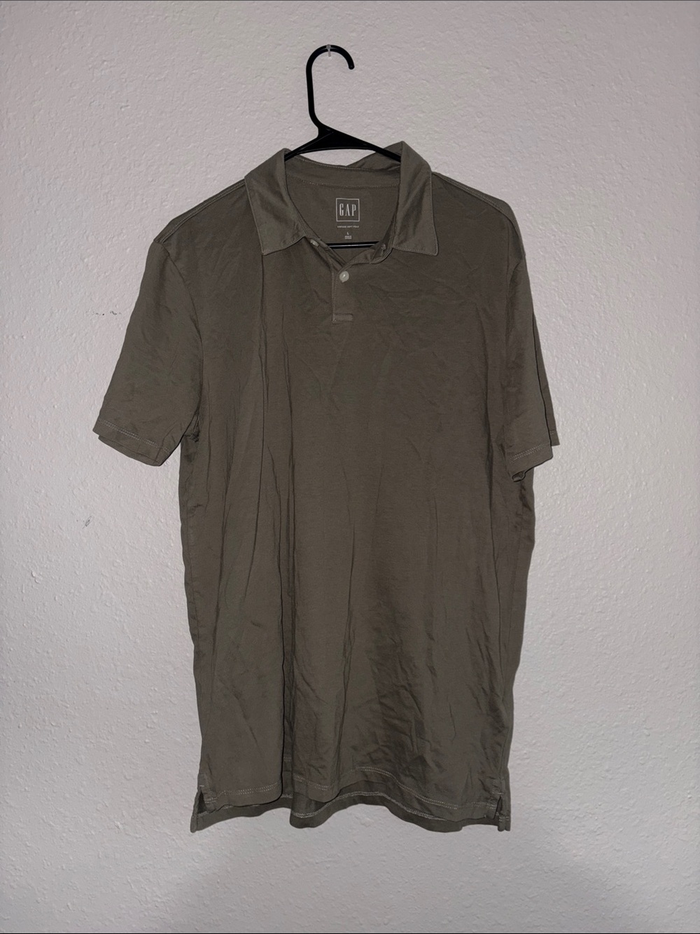 GAP Vintage Soft Polo in Taupe Brown